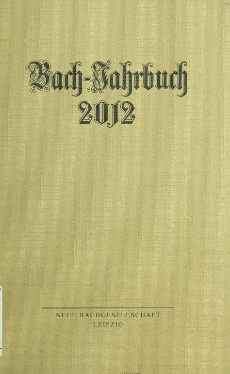 Bach-Jahrbuch 2012