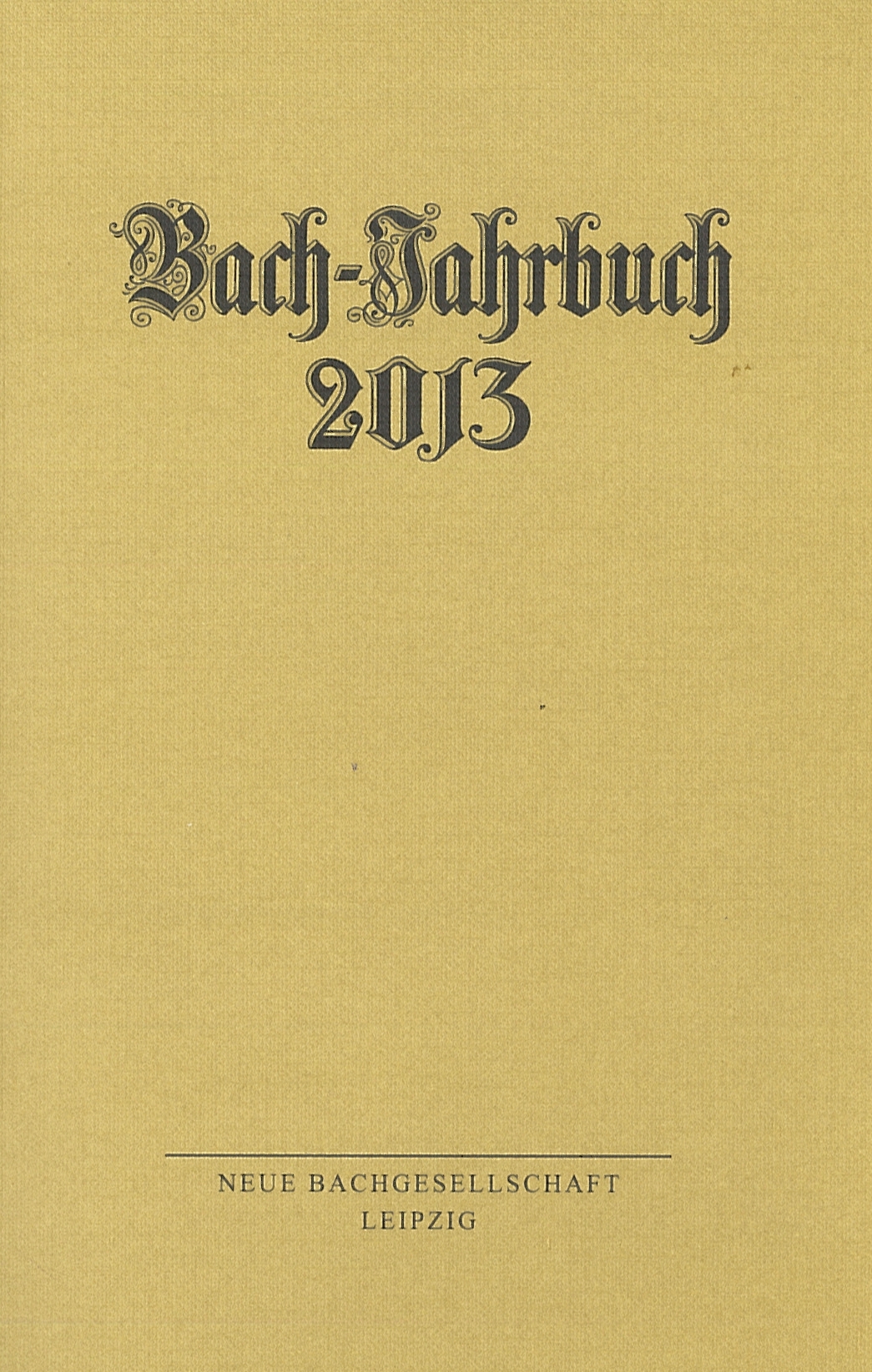 Bach-Jahrbuch 2013